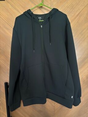 Men's Dark Green Zip-Up Hoodie Sweatshirt